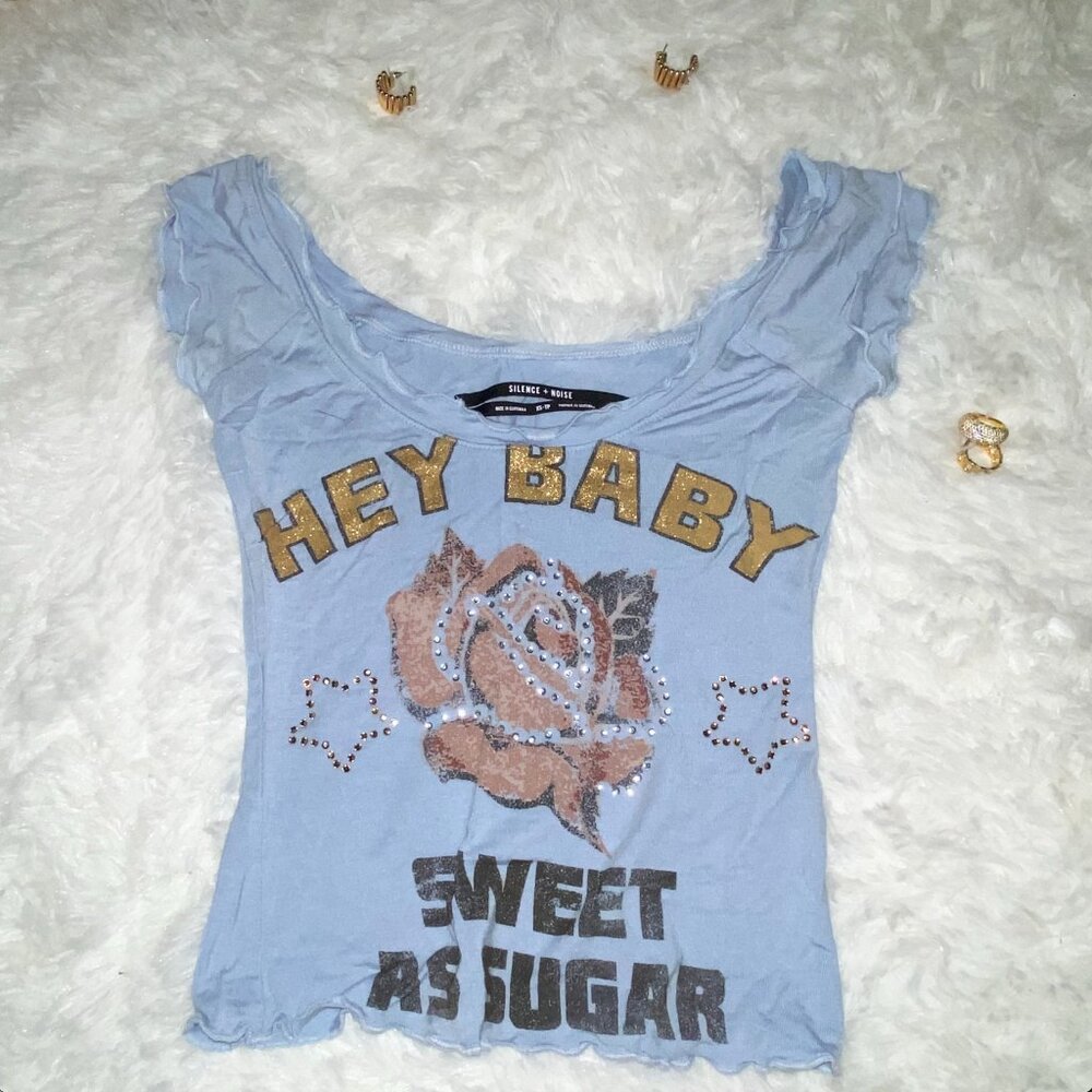 Urban Outfitters Baby Blue Vintage Retro Top